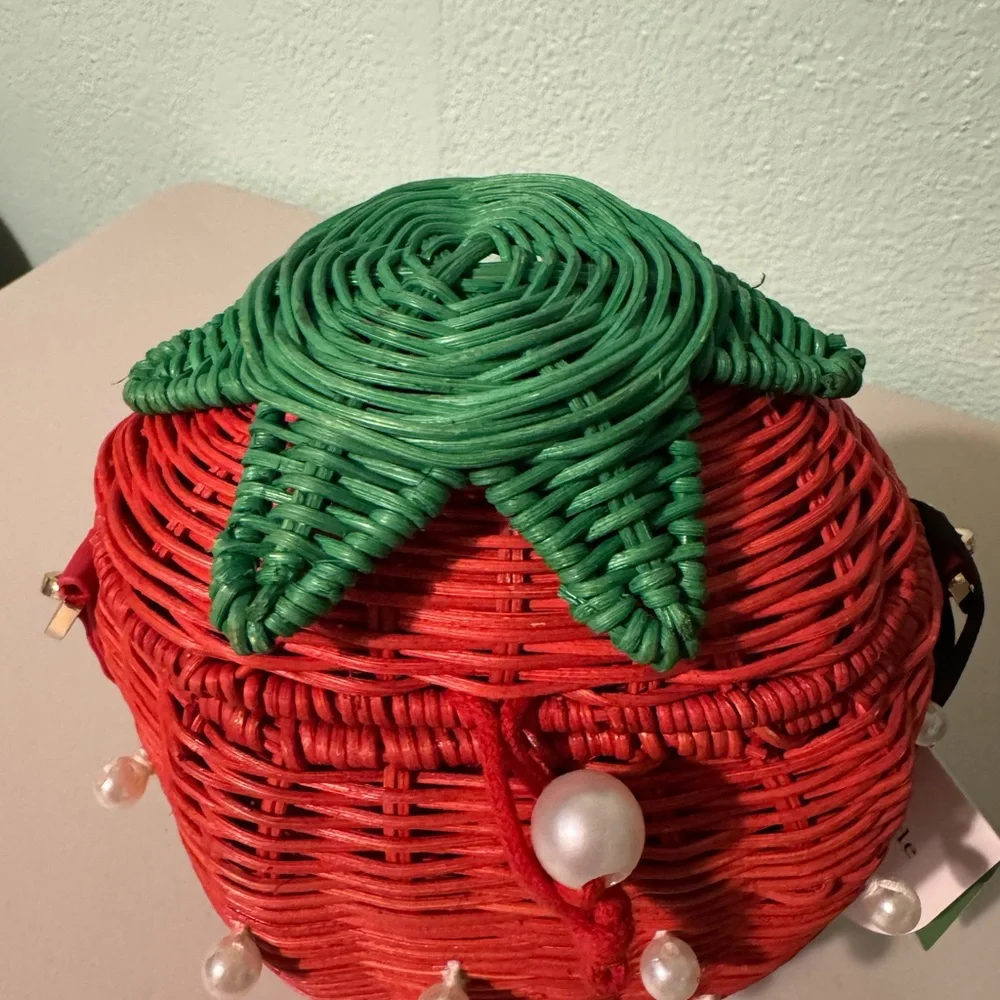 kate spade new york x Target  - Pearl Embellished Strawberry Basket, Bucket Bag - Picture 4 of 4